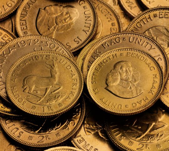 1 Rand = 1/2 Pfund Sovereign = 3,66g Gold