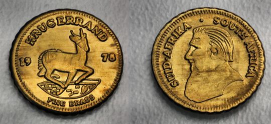 Fake Krügerrand aus Messing (FINE BRASS)