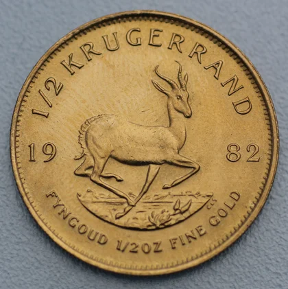 Krügerrand Goldmünze in normalem handelbarem Zustand