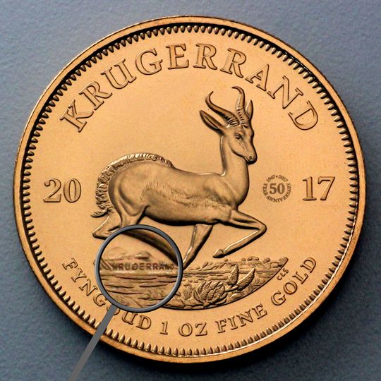 Krugerrand in Minischrift